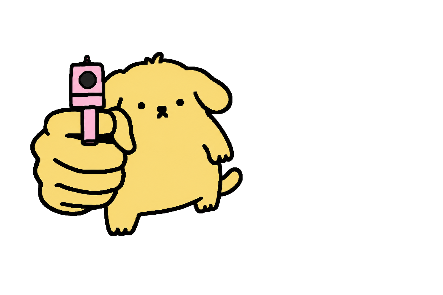FRAP pointing a small pink gun directly at you