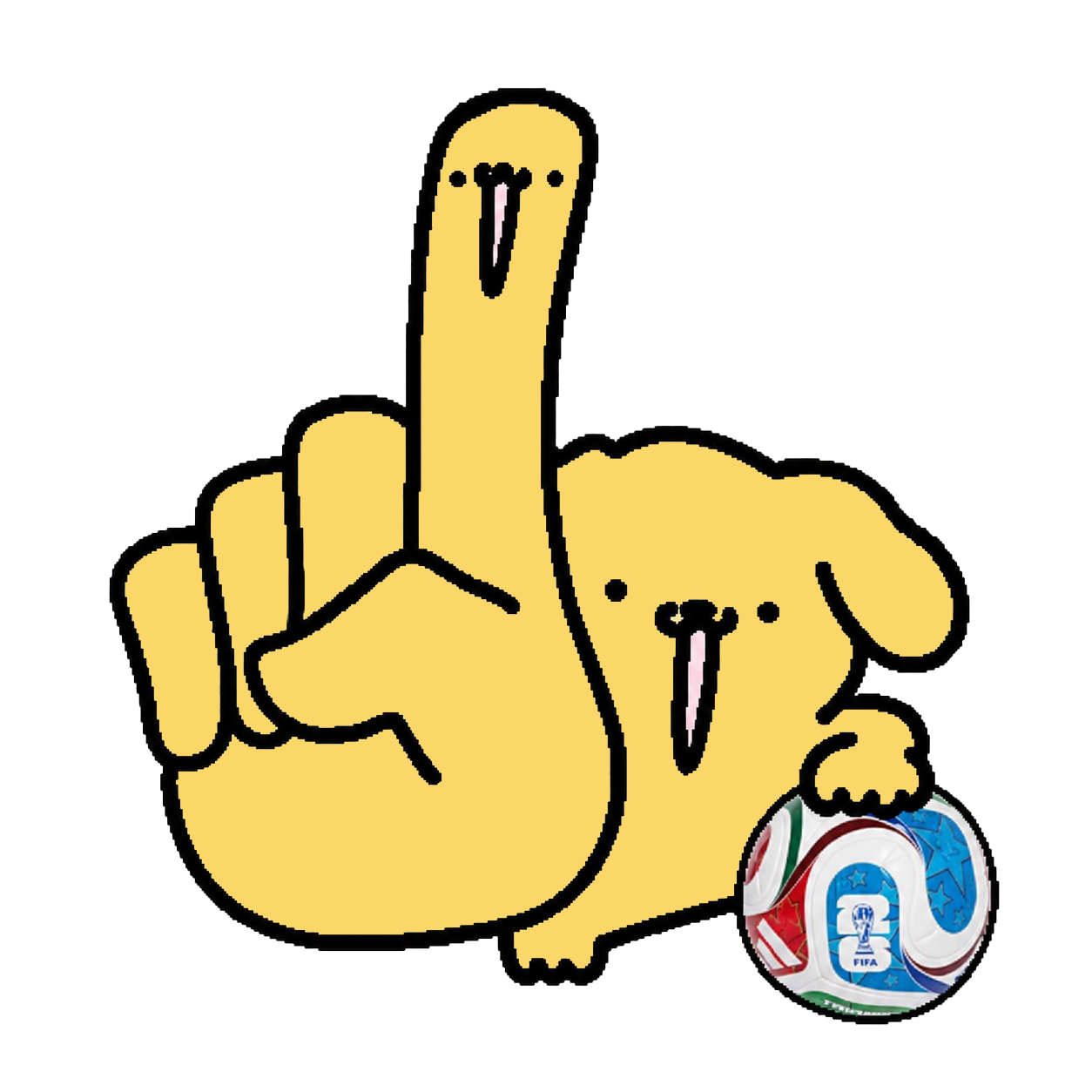 FRAP holding up a number one finger with a football